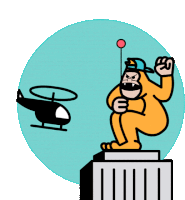 Gif animé King Kong helicoptère